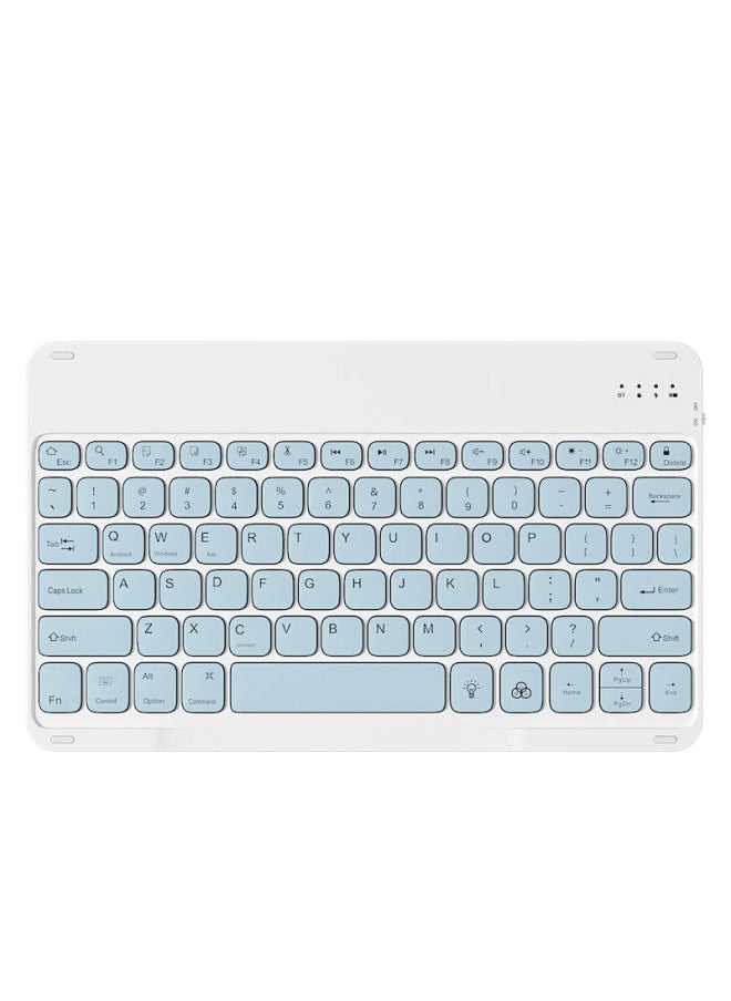 Generic - Hot Models For 10-inch Tablet Ipad For Huawei Samsung Multilingual Bluetooth Wireless Mute Tablet Keyboard-Color:Light Blue-Product Type:Backlight - Image 1