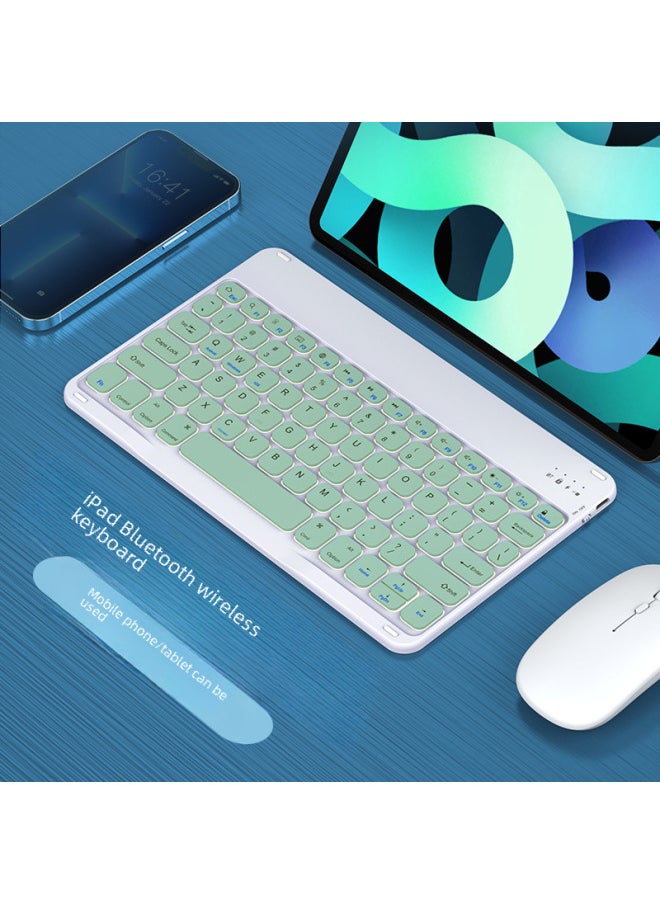 Generic - Hot Models For 10-inch Tablet Ipad For Huawei Samsung Multilingual Bluetooth Wireless Mute Tablet Keyboard-Color:Light Blue-Product Type:Backlight - Image 1