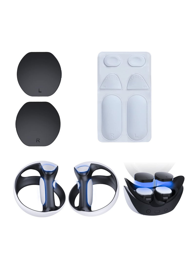 Zikra PS VR2 Accessories Kit Compatible with Playstation VR2 Silicone Pad Kit Handle Grip for VR2 Sense Controller Anti-dust Cover for PS VR2 Lens, Easy to Install, Precise Cut, Anti-Sweat - Image 1