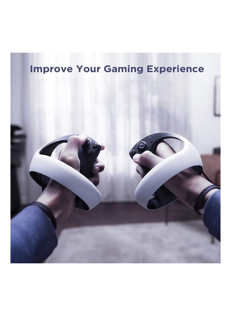 Zikra PS VR2 Accessories Kit Compatible with Playstation VR2 Silicone Pad Kit Handle Grip for VR2 Sense Controller Anti-dust Cover for PS VR2 Lens, Easy to Install, Precise Cut, Anti-Sweat - Image 2