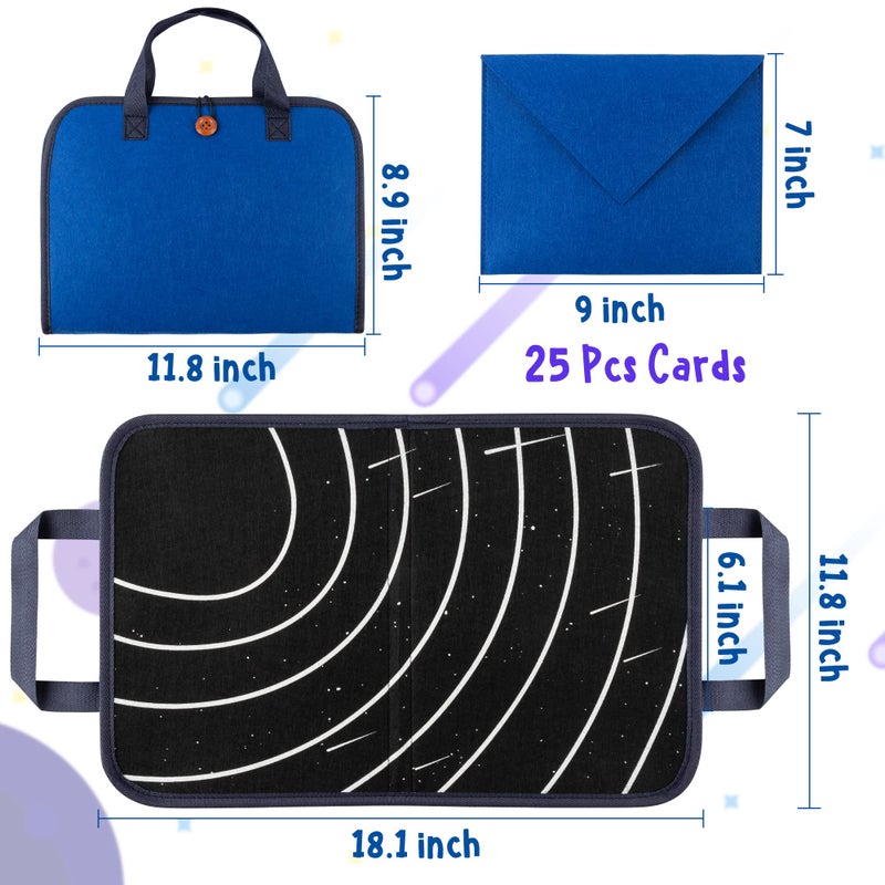 WATINC 25Pcs Outer Space Travel Felt-Board Story Set Portable Felt Board Solar System Universe Storytelling Planets Astronaut Galaxy Themed Preschool Early Learning Interactive Play Kit for Toddlers - Image 2