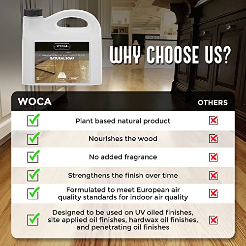 WOCA Natural Soap, Natural 1L - Concentrated Wood Cleaner for oil finished hardwood floors, tables, millwork, cutting boards, countertops and butcher block - Image 2