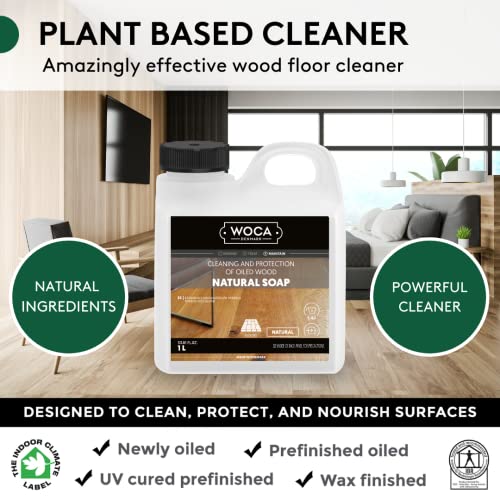 WOCA Natural Soap, Natural 1L - Concentrated Wood Cleaner for oil finished hardwood floors, tables, millwork, cutting boards, countertops and butcher block - Image 4