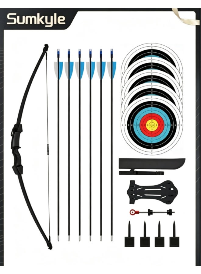 Sumkyle Kids Recurve Bow and Arrow Complete Archery Set, Beginner Shooting Kit with Target Papers & Protective Accessories - Image 4