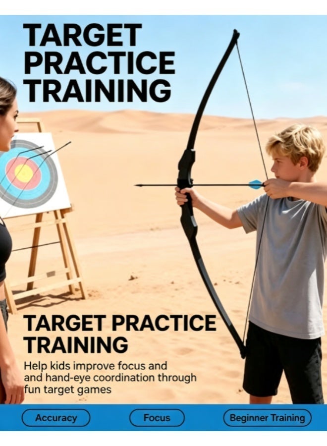 Sumkyle Kids Recurve Bow and Arrow Complete Archery Set, Beginner Shooting Kit with Target Papers & Protective Accessories - Image 3