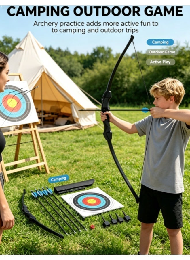 Sumkyle Kids Recurve Bow and Arrow Complete Archery Set, Beginner Shooting Kit with Target Papers & Protective Accessories - Image 2