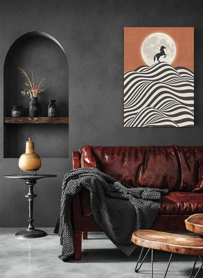 لوحة كانفاس على إطار خشبي، تصميم حصان على القمة، للمنزل، غرفة المعيشة، المكتب، الديكور - Image 2