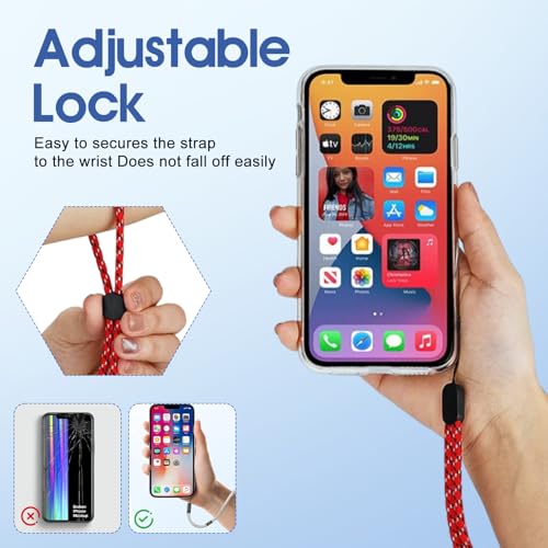 CoolShef Adjustable Hand Wrist Strap Lanyard, 6 Pack Mobile Hanging Chains, Phone Bracelet String with Keychain Tag Holder for Cellphone, USB Flash Drive, Pendrive, Camera, ID, Keys – Multicolor - Image 5