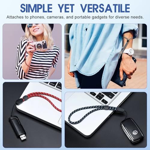 CoolShef Adjustable Hand Wrist Strap Lanyard, 6 Pack Mobile Hanging Chains, Phone Bracelet String with Keychain Tag Holder for Cellphone, USB Flash Drive, Pendrive, Camera, ID, Keys – Multicolor - Image 3