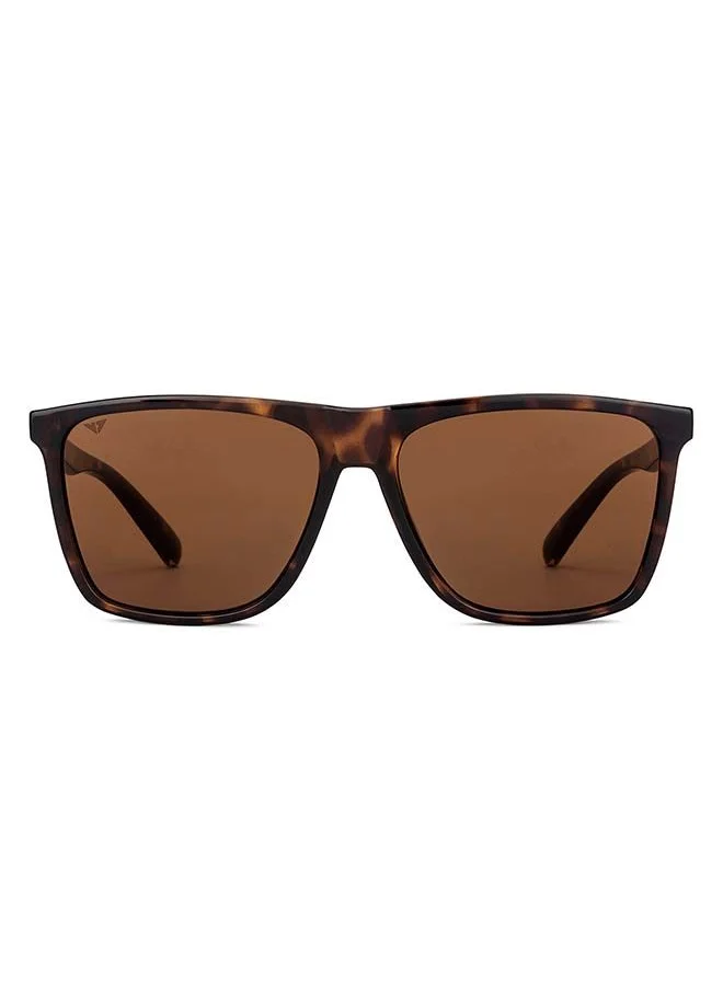 VINCENT CHASE Athleisure Wayfarer Frame Polarized & UV Protected Sunglasses VC S14525 - Lens Size: 59mm - Brown