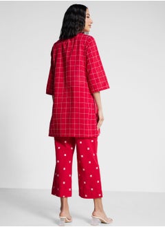 Biba Crew Neck Floral Kurti & Pants Set  - Image 2