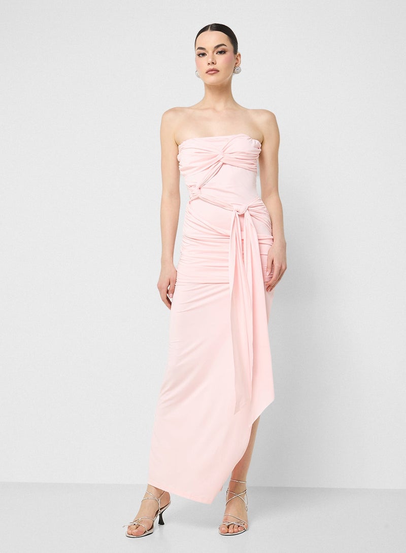 Ginger Bandeau Draped Bodycon Dress - Image 5