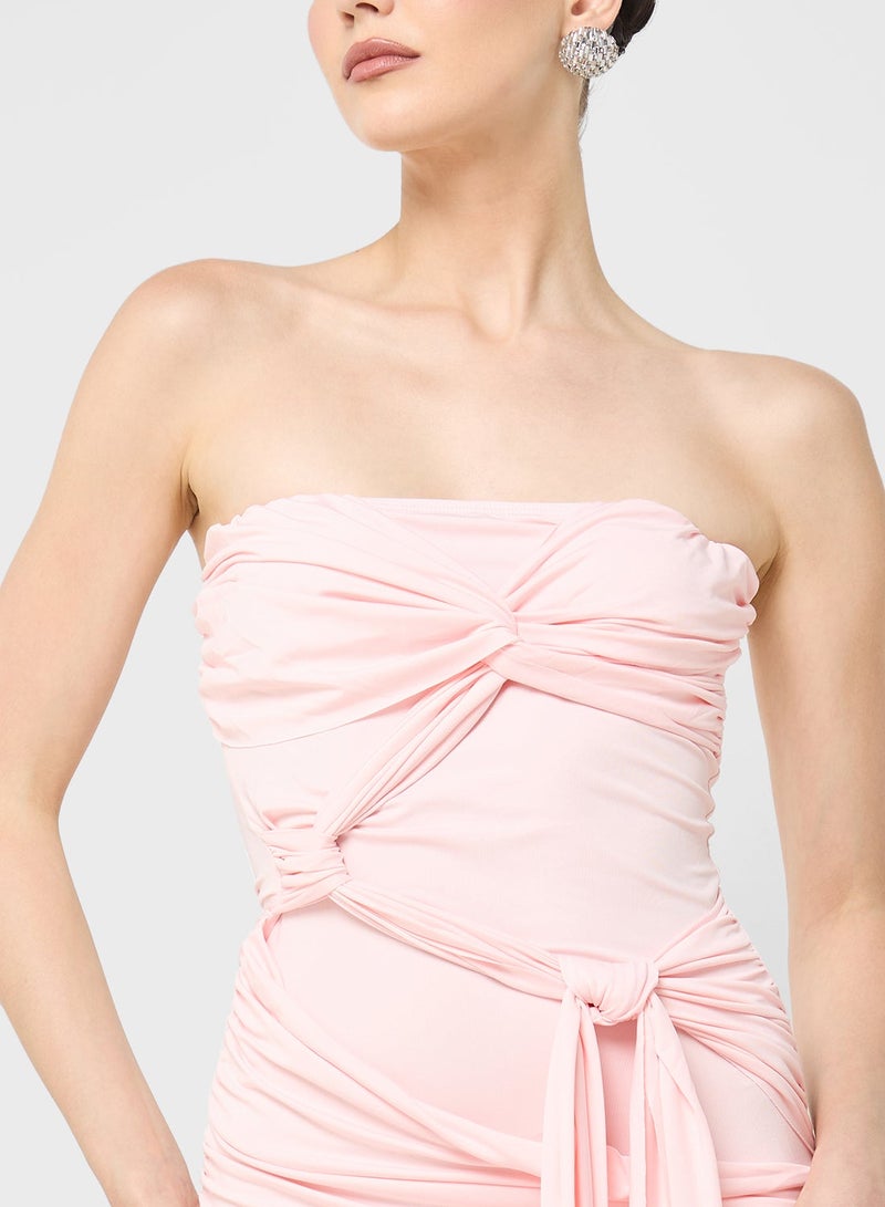 Ginger Bandeau Draped Bodycon Dress - Image 4