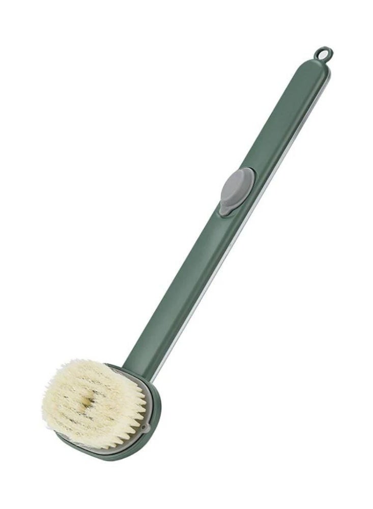 فرشاة استحمام للجسم بمقبض طويل وموزع مدمج لتقشير وتنظيف البشرة وتدليك الظهر وتنشيط الدورة الدموية DK - Image 4
