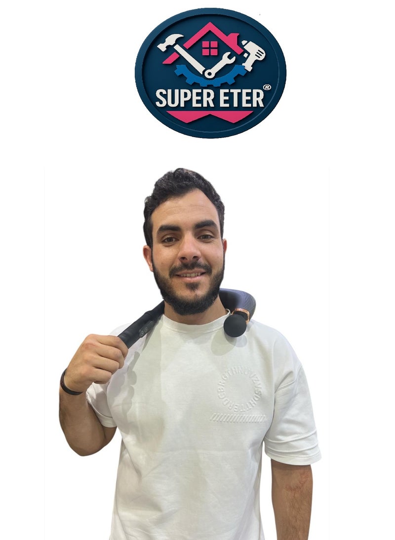 سوبر  ايتير مسدس تدليك طويل من SUPER ETER – موديل 10006388 – أسود / ذهبي – مسدس طويل يصل إلى الأماكن التي لا يصلها مسدس التدليك العادي – جهاز تدليك الظهر والأنسجة العميقة للجسم لتخفيف الألم – مزود بـ 4 رؤوس احترافية – 6 سرعات – شحن Type-C سريع - Image 3