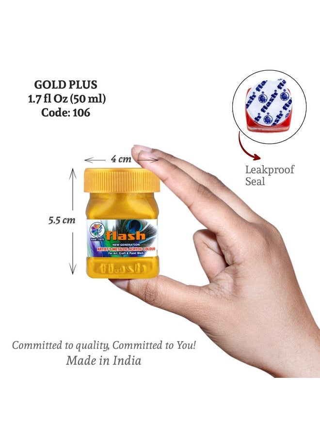 Flash Acrylic Color (Gold Plus, 50ml) - Image 2