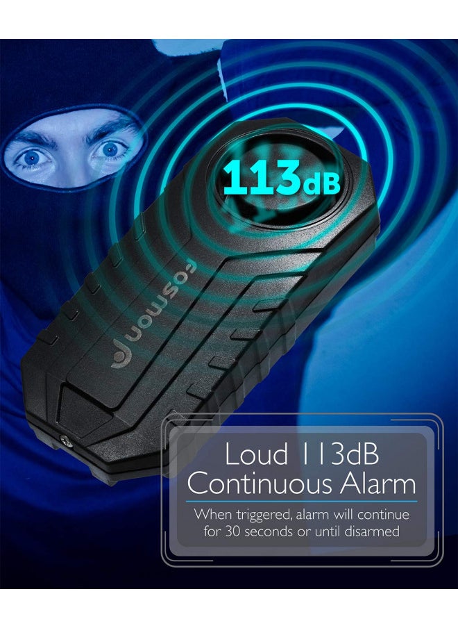 Fosmon Fosmon Anti Theft Burglar Bike Alarm with Remote, Waterproof Vibration Triggered Battery Operated Loud 113dB Wireless Siren for Bicycle, E-Bike, Motorcycle, Scooter, Cart, Trailer, Equipment, Fence  - Image 3