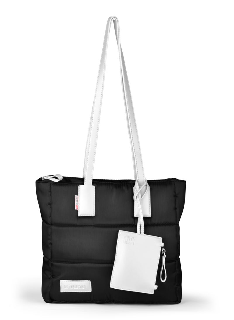 B.S COLLECTION Soft Canvas B.S bag tote bag and shoulder bag for girls - White  - Image 2