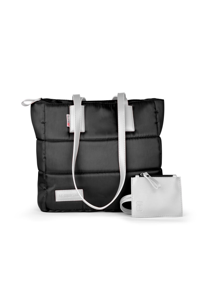 B.S COLLECTION Soft Canvas B.S bag tote bag and shoulder bag for girls - White  - Image 1