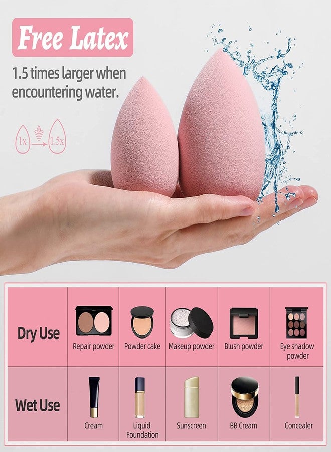 Calitate24 Beauty Blender Sponge Set - 5PCS Soft Beauty Blending Egg Sponges Jar - for All Kind of Cosmetics, Liquid Foundation, BB Cream, Powder, Concealer, Multi-Colored Face Make Up Sponges with Storage Jar - Image 4