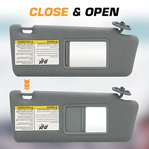 TadaMark Right Passenger Side Sun Visor Fit for Toyota Tacoma 2005 2006 2007 2008 2009 2010 2011 2012 2013 2014 2015 Gray Without Light Replace # 74310-04081-E0 - Image 2
