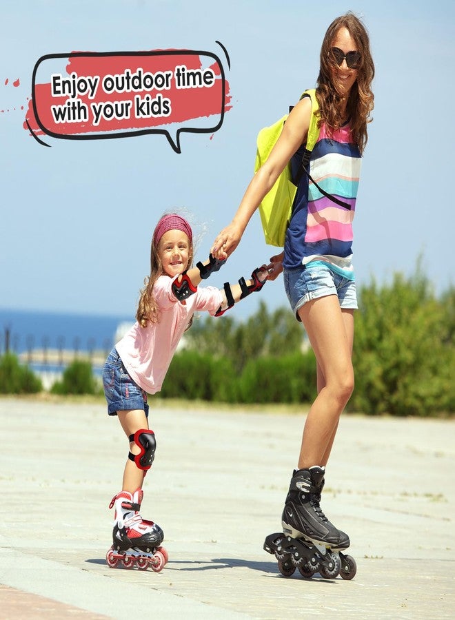 BOSONER Kids/Youth Knee Pad Elbow Pads Guards Protective Gear Set for Roller Skates Cycling BMX Bike Skateboard Inline Skatings Scooter Riding Sports (Black/Red, Small (3-8 Years)) - Image 4