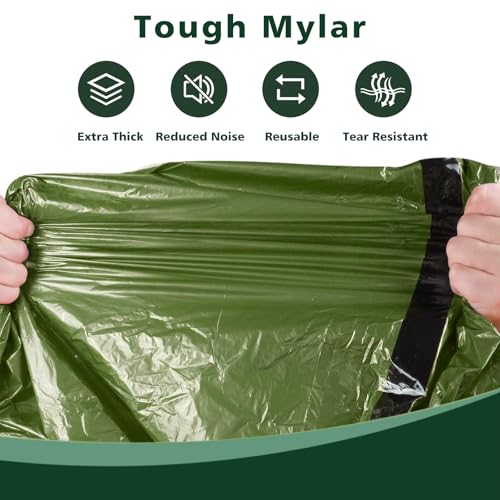 Zmoon Emergency Sleeping Bag Survival Bag, Portable Waterproof Thermal Bivy Sacks,Bivvy Bags,Camping Mylar Sleeping Bag Survival Gear Emergency Blankets Survival Shelter (Green Pack of 4) - Image 3