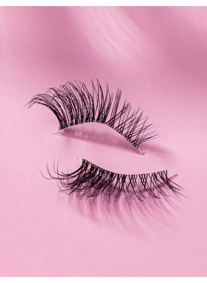 Suerte False lashes Black half cat eye Falsies 7 Pairs  Casual Daily Wear Transparent Stem 3d Cross  Design Eyelashes For Eye Enlarging, 0.5-1.3mm No Glue - Image 4