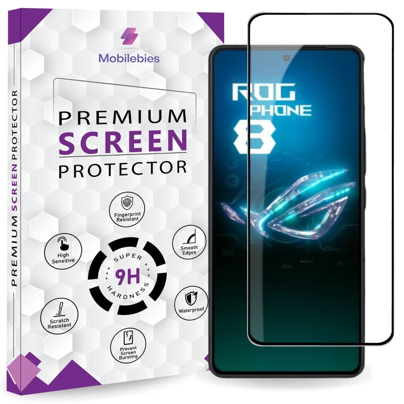 Mobilebies Premium Tempered Glass Screen Protector Guard For Asus ROG 8 (6.78 Inch, Pack of 1) | Edge to Edge Coverage With Easy to installation kit - Image 1