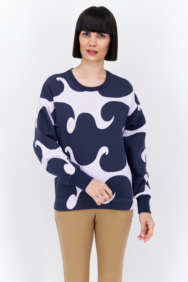 Adidas سويت شيرت رياضي نسائي بأكمام طويلة في الهواء الطلق، ليلك - Image 1