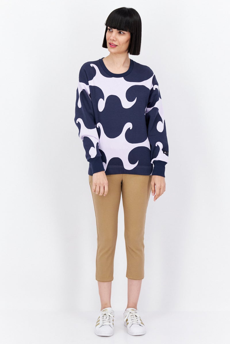 Adidas سويت شيرت رياضي نسائي بأكمام طويلة في الهواء الطلق، ليلك - Image 4