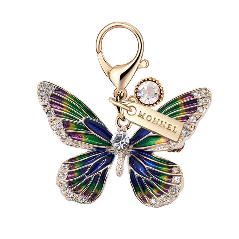 MONNEL MC163 Gorgeous Crystal Big Butterfly Lobster Clasp Charm Pendant with Velvet Bag (, 1 piece) - Image 5