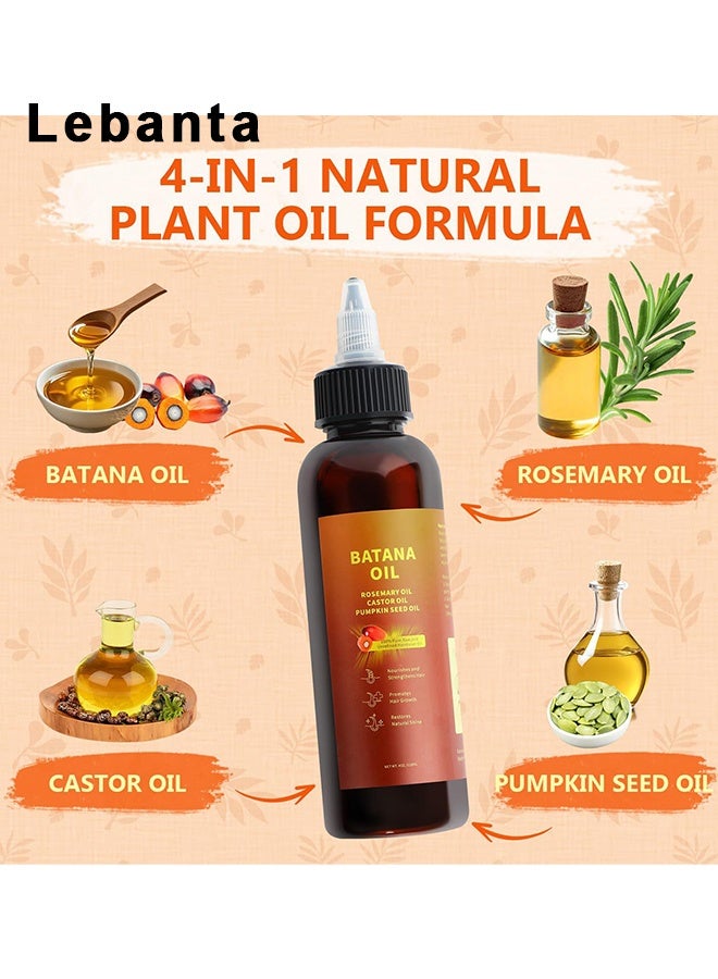 Lebanta Organic Batana Oil For Hair Growth, Rosemary Castor Oil, Natural  Cold-Pressed, Deep Hydration, Hair  Scalp Repair, Anti-Hair Loss With Castor  Rosemary Oil For Stronger, 118G - Image 3