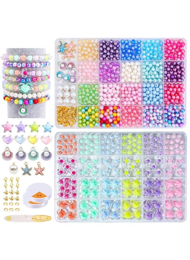 HASTHIP® PATPAT 831PCS Bracelet Making Kit for Girls, DIY Jewelry Beads Set, Charm Bracelet & Necklace Craft Kit with Crystal Thread, Pendants, Tools, Art & Craft Gifts for Kids - Image 1