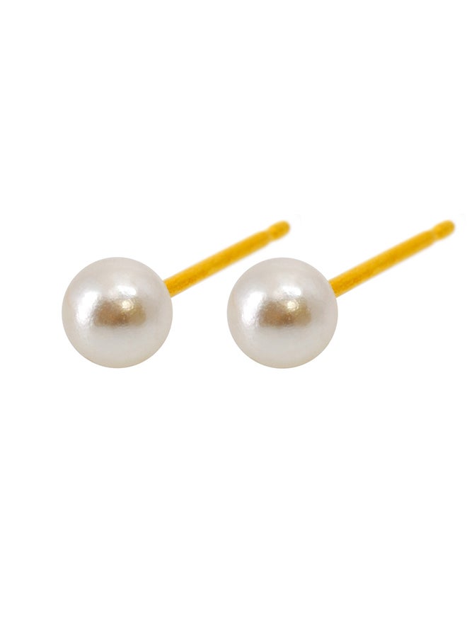 Caflon Fashion Sense Gold Plated Pearl Earring| 4Mm