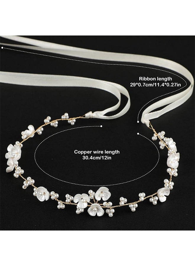 اتش واي قطعة رأس تاج زهرة الأميرة مع اللؤلؤ - إكسسوار شعر الزفاف لفتاة الزهور ، عيد ميلاد ، حفلة ، تصوير ، زفاف - Image 2