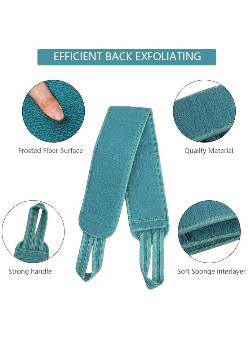 3 Pcs Exfoliating Back Scrubber for Shower, Exfoliating Gloves and Loofah Sponge Set, Body Scrubber Body Brush Set for Men and Women, Deep Clean and Massage Your Body (1 Set, Blue)  - Image 5