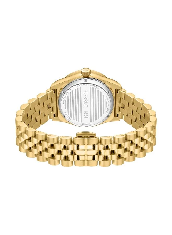 شيروتي 1881 Baccio Analog Black Watch For Women Sapphire Coated Flat Glass And Stainless Steel Bracelet 37mm Water Resistant 5 ATM - CIWLG0043301