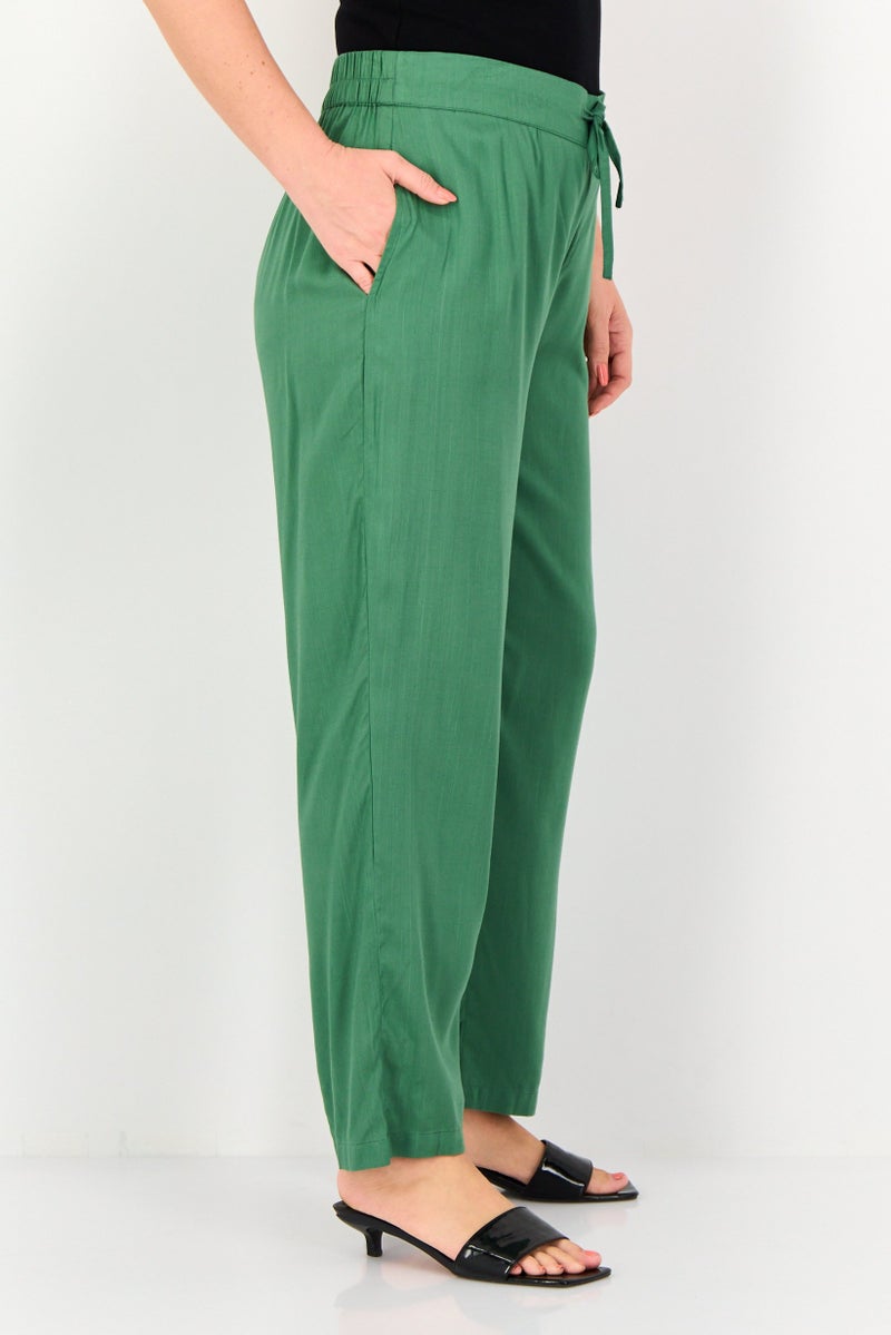 Only x Jdy Women Regular Fit Solid Straight Leg Pants, Green - Image 2