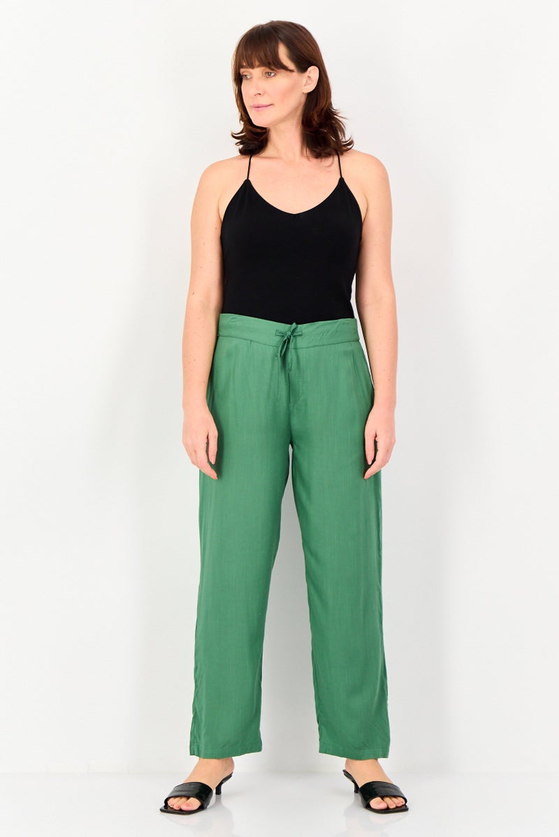 Only x Jdy Women Regular Fit Solid Straight Leg Pants, Green - Image 3