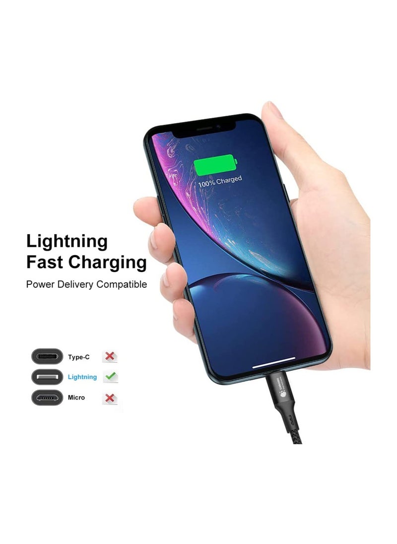 CAROSKI - CAROSKI iPhone Charger Cable Nylon braided Lightning Cable iPhone Cable USB A to Lightning Cable for iPhone 14/14 Pro/14 Plus/14 Pro Max - iPhone 13-8 – 1.2M - Image 1