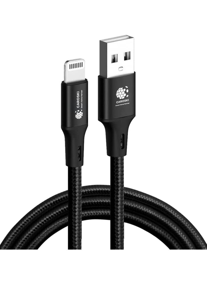 CAROSKI - CAROSKI iPhone Charger Cable Nylon braided Lightning Cable iPhone Cable USB A to Lightning Cable for iPhone 14/14 Pro/14 Plus/14 Pro Max - iPhone 13-8 – 1.2M - Image 1