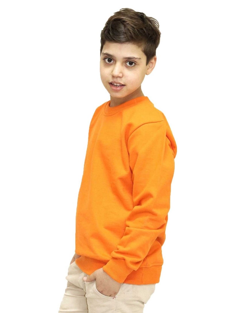 OneHand Basic Sweatshirt Melton Cotton For Kids - Orange - Image 2