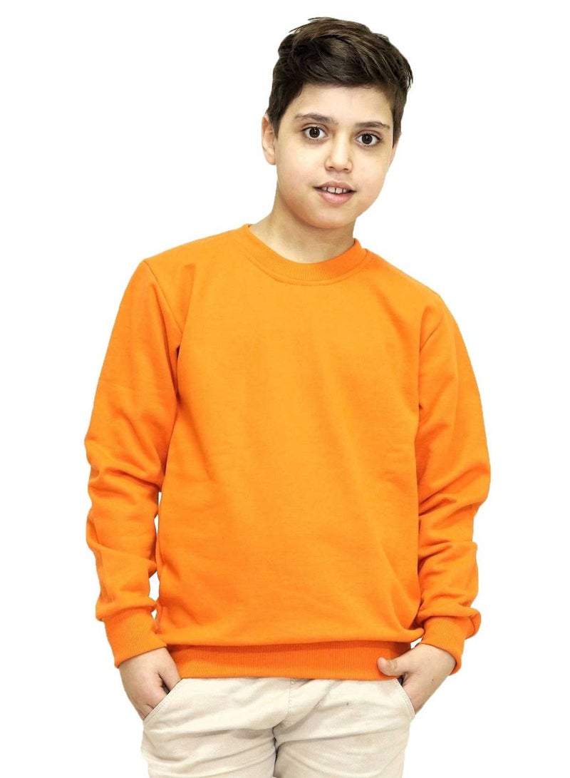 OneHand Basic Sweatshirt Melton Cotton For Kids - Orange - Image 1