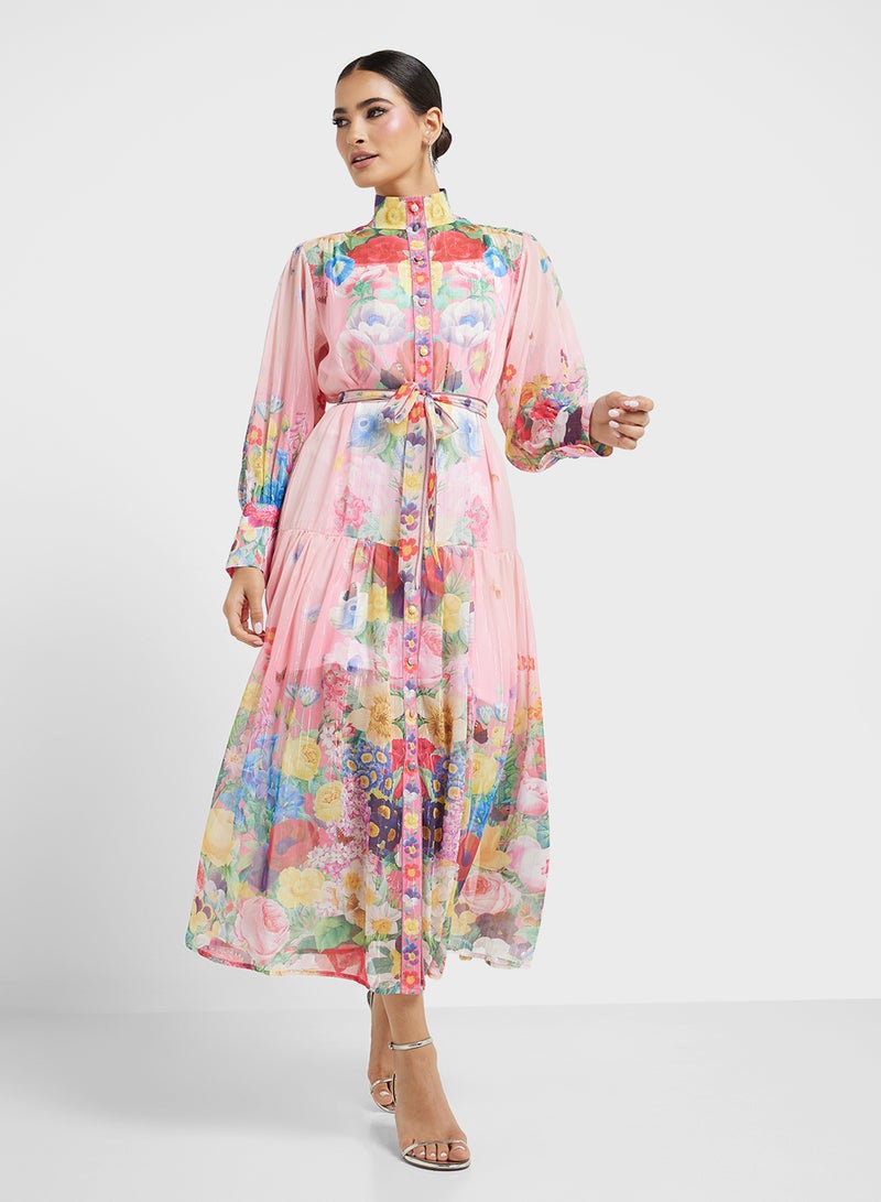 Khizana Floral Chiffon Dress  - Image 4