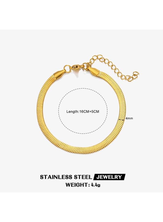 Stainless Steel Snake Bone Chain European And American Fashion Popular Simple Design 8k Gold Plated Titanium Steel Necklace Elegant All-match Necklace 