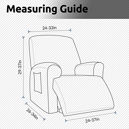 KEKUOU Recliner Chair Covers Lazy Boy Recliner Covers Stretch Couch Cover Slipcovers 1 Piece Furniture Protector with Elastic Bottom for Dog,Kids.(Recliner, Chocolate) - Image 4