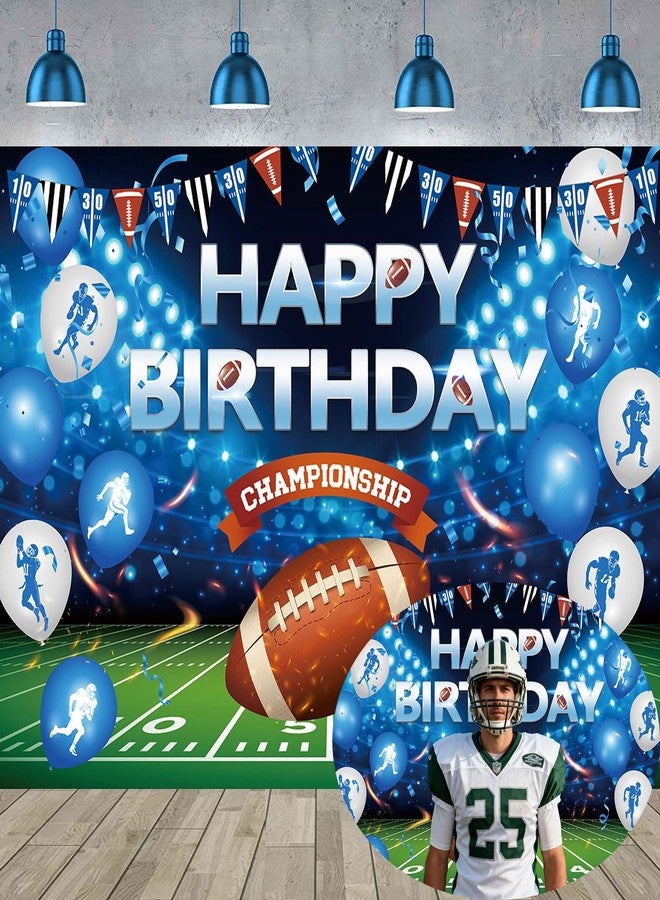 RUYI Football Happy Birthday Backdrop 6x4FT American Football Sports Themed Photography Background Boys Birthday Party Decorations Supplies Photo Props - Image 1