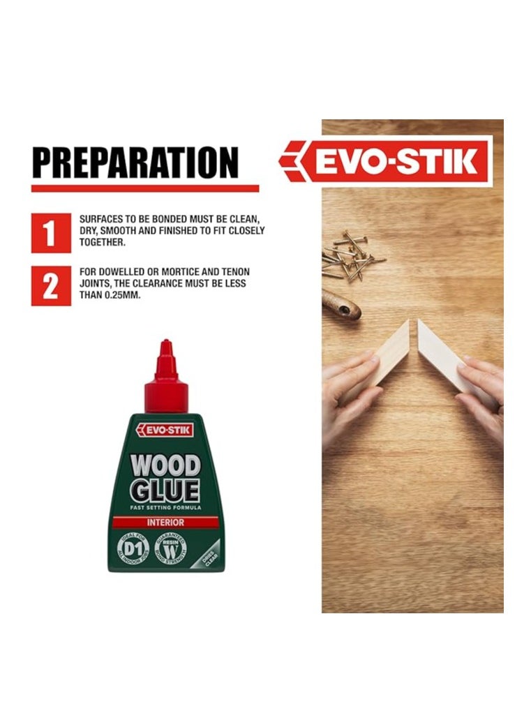 EVO-STIK - Wood Glue Interior 250ml Bottle - Image 1