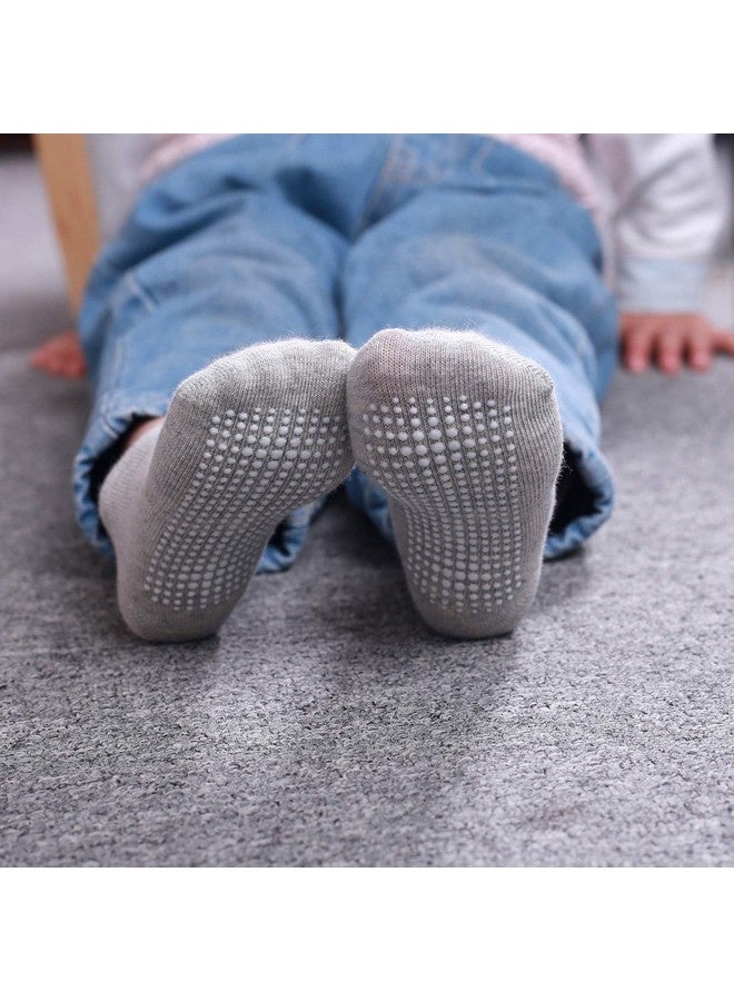 بيوينتي 6 أزواج من جوارب الكاحل للأطفال غير القابلة للانزلاق - قابلة للتنفس ومنخفضة الارتفاع مع قاعدة مضادة للانزلاق للأولاد والبنات (المقاس: من 1 إلى 3 سنوات) - Image 4